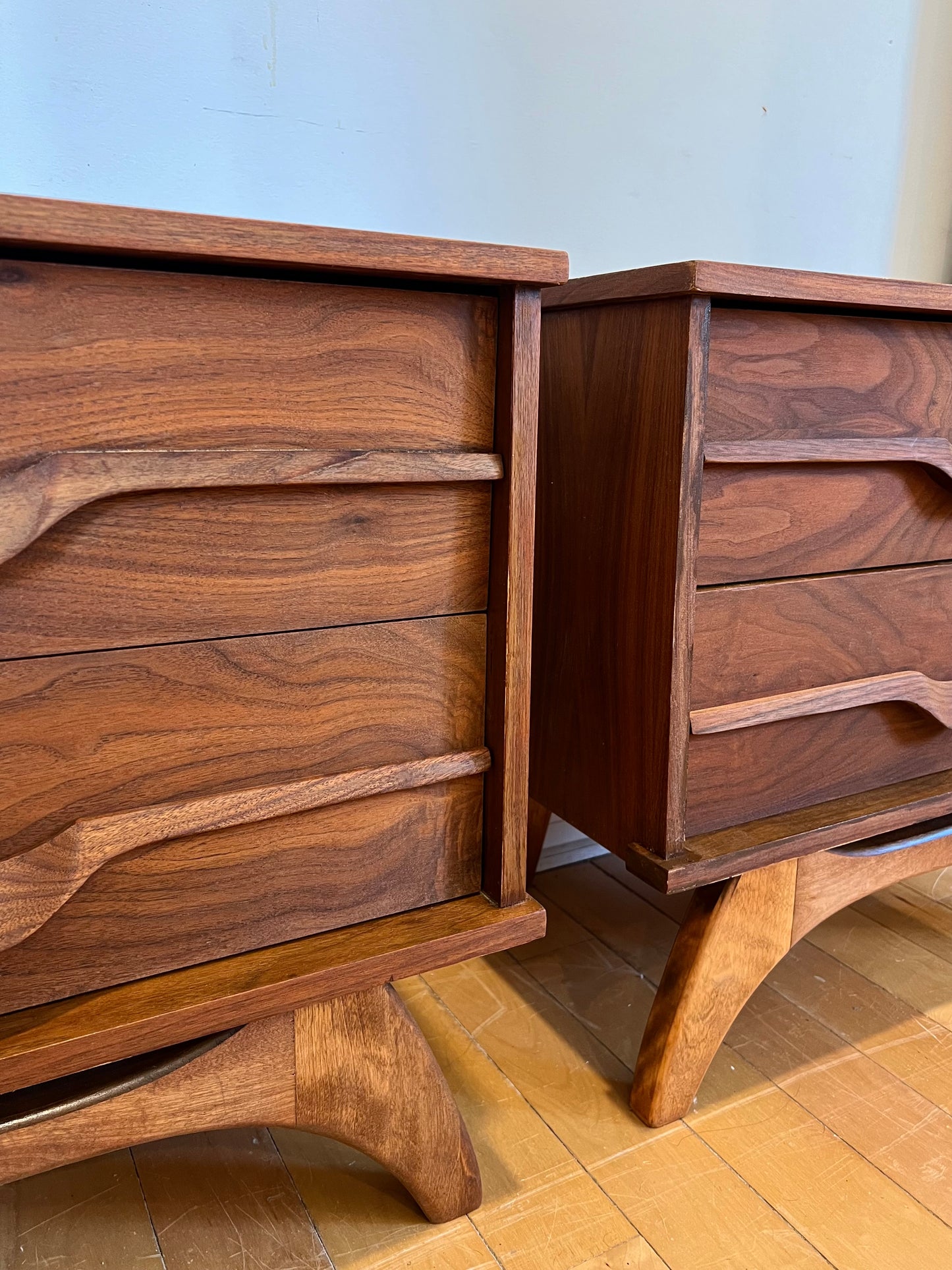 Set of Walnut Nightstands