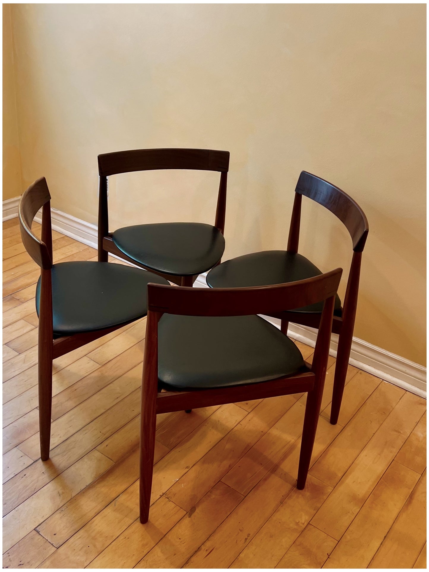Set of Four 1950s Hans Olsen for Frem Røjle Teak Dining Chairs
