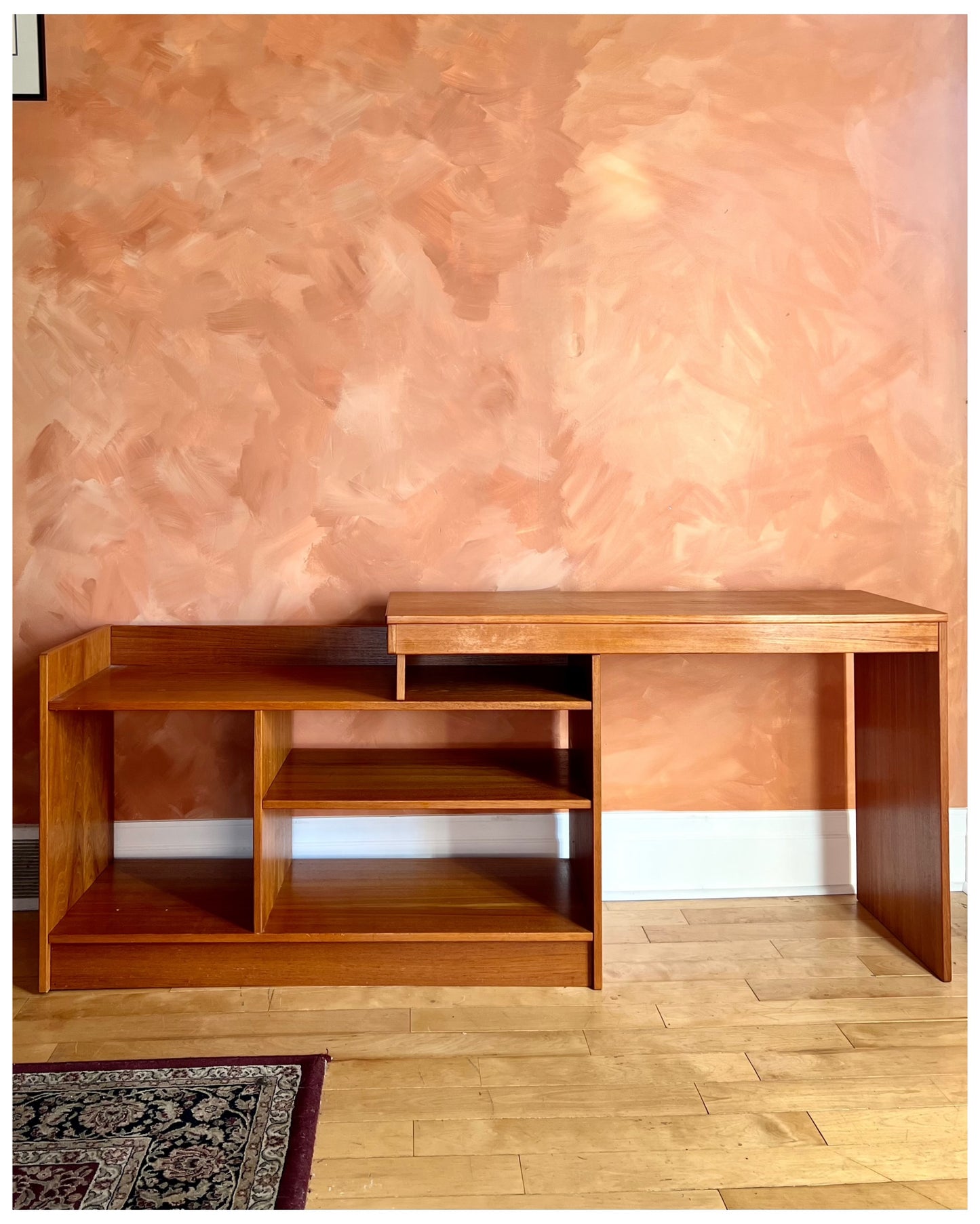 Mid Century Teak Adjustable Media Unit/ Desk