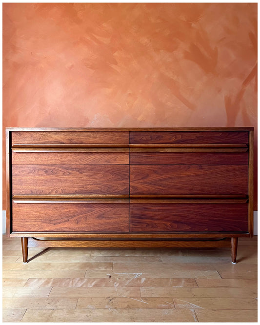 Walnut Six Drawer Dresser