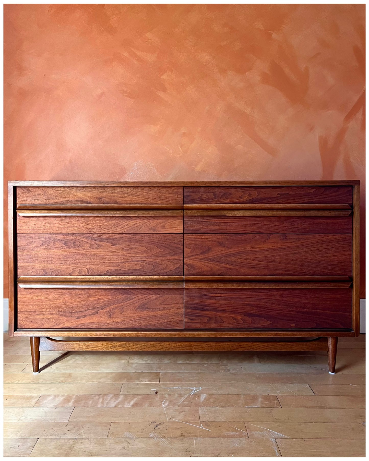 Walnut Six Drawer Dresser