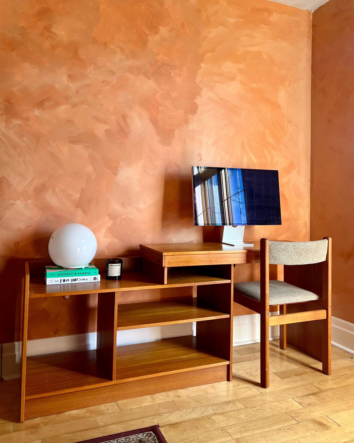 Mid Century Teak Adjustable Media Unit/ Desk