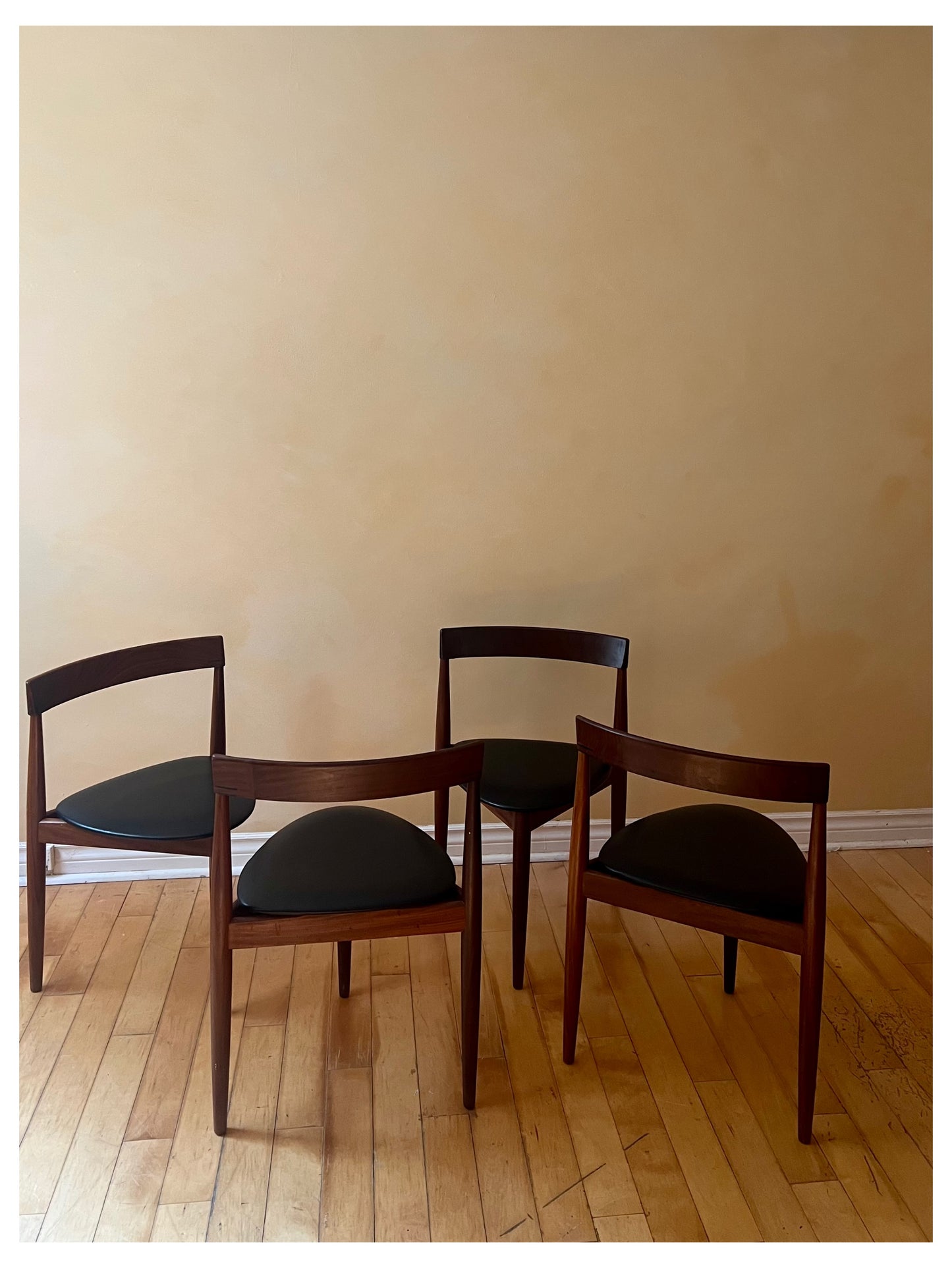 Set of Four 1950s Hans Olsen for Frem Røjle Teak Dining Chairs