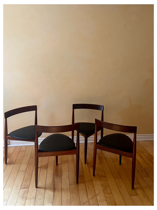 Set of Four 1950s Hans Olsen for Frem Røjle Teak Dining Chairs