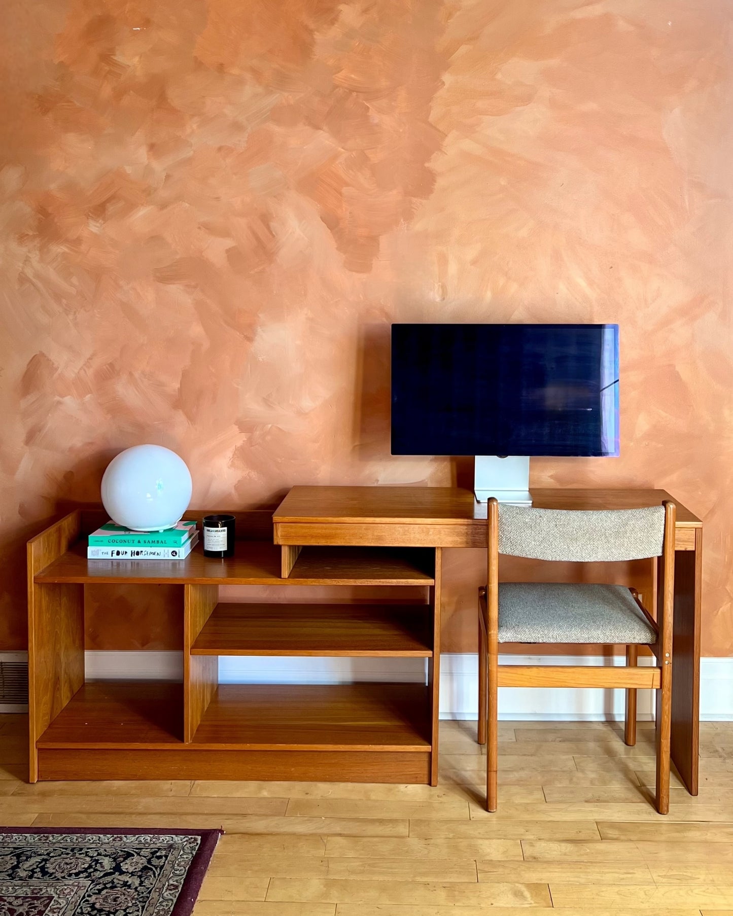 Mid Century Teak Adjustable Media Unit/ Desk