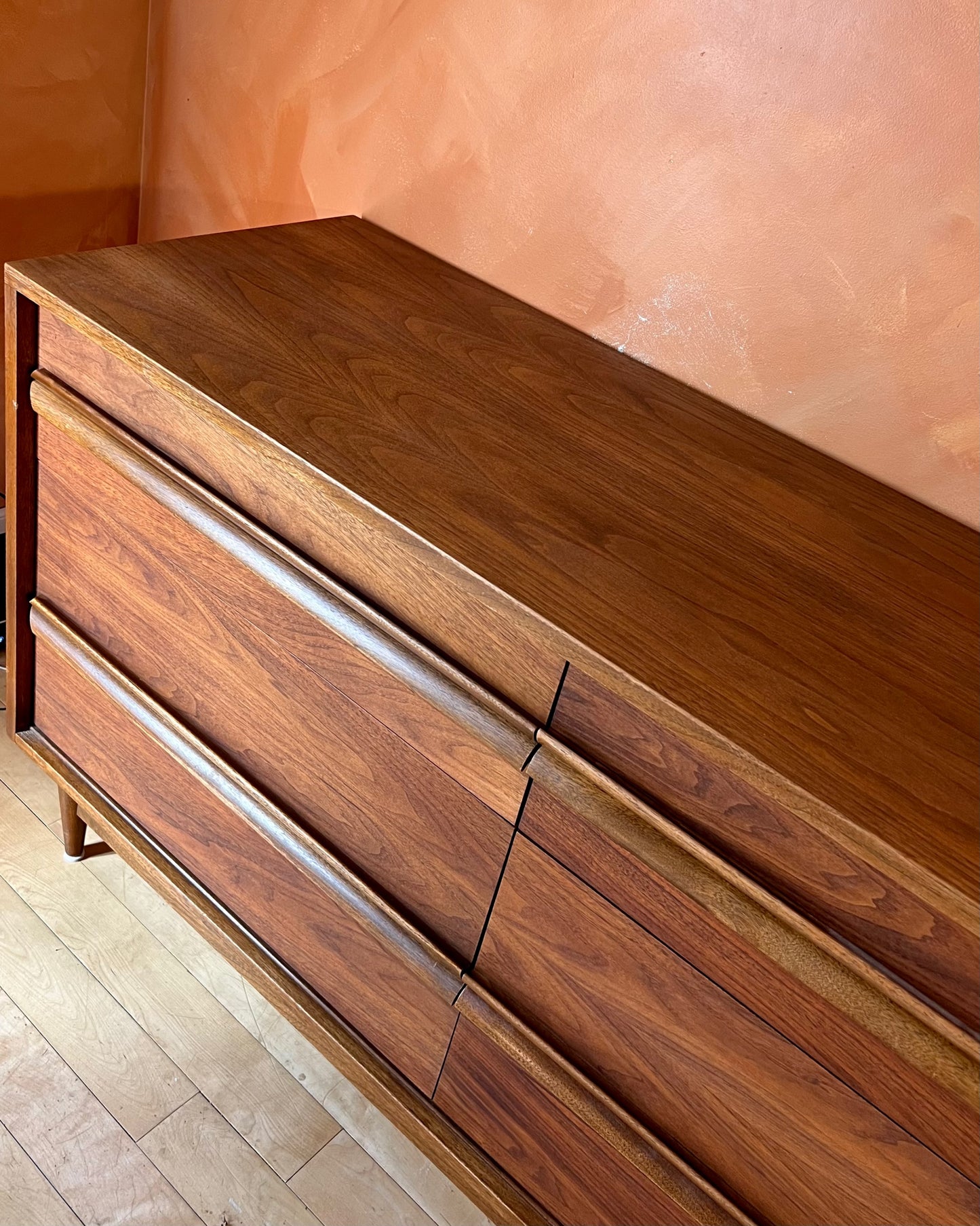 Walnut Six Drawer Dresser