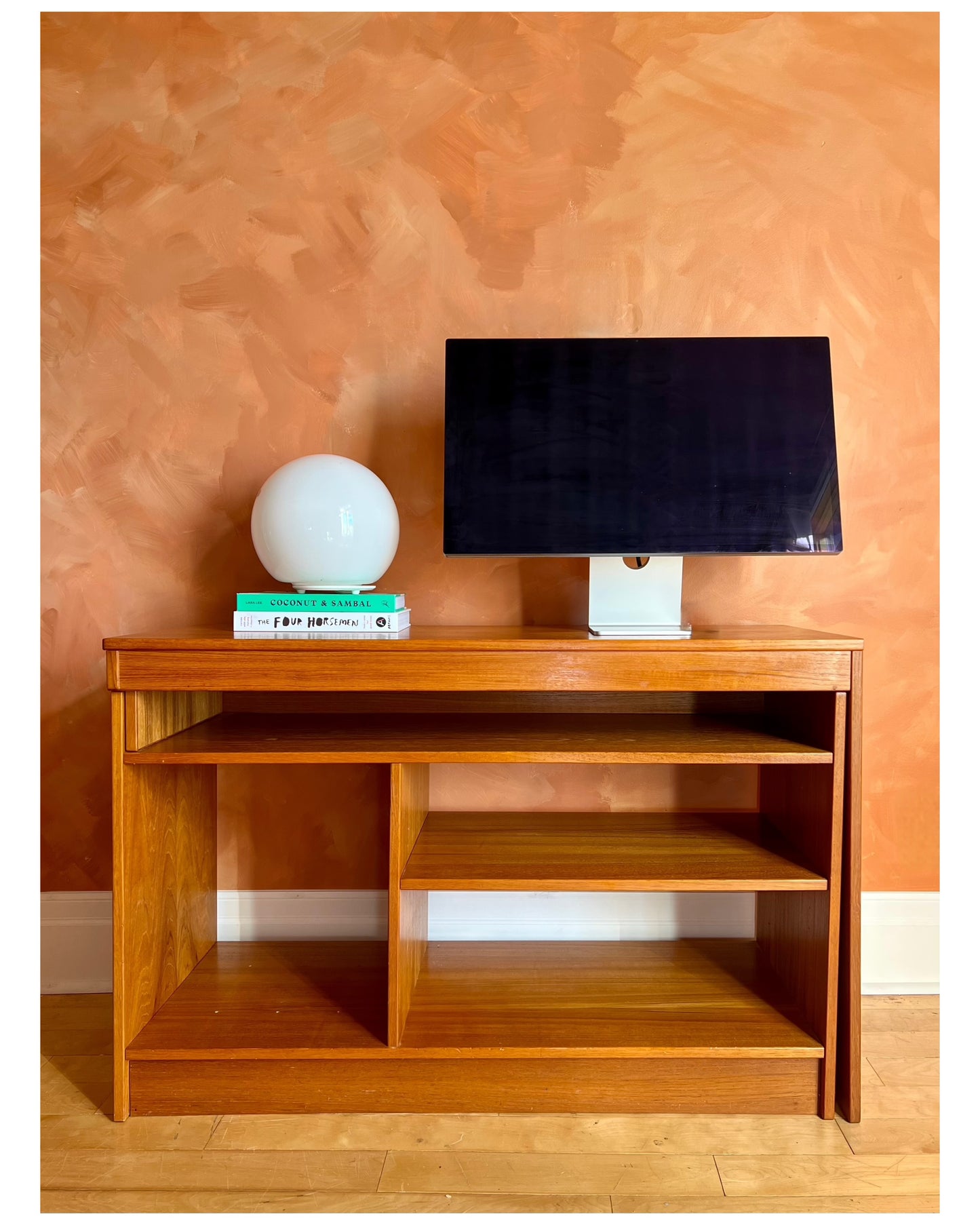 Mid Century Teak Adjustable Media Unit/ Desk