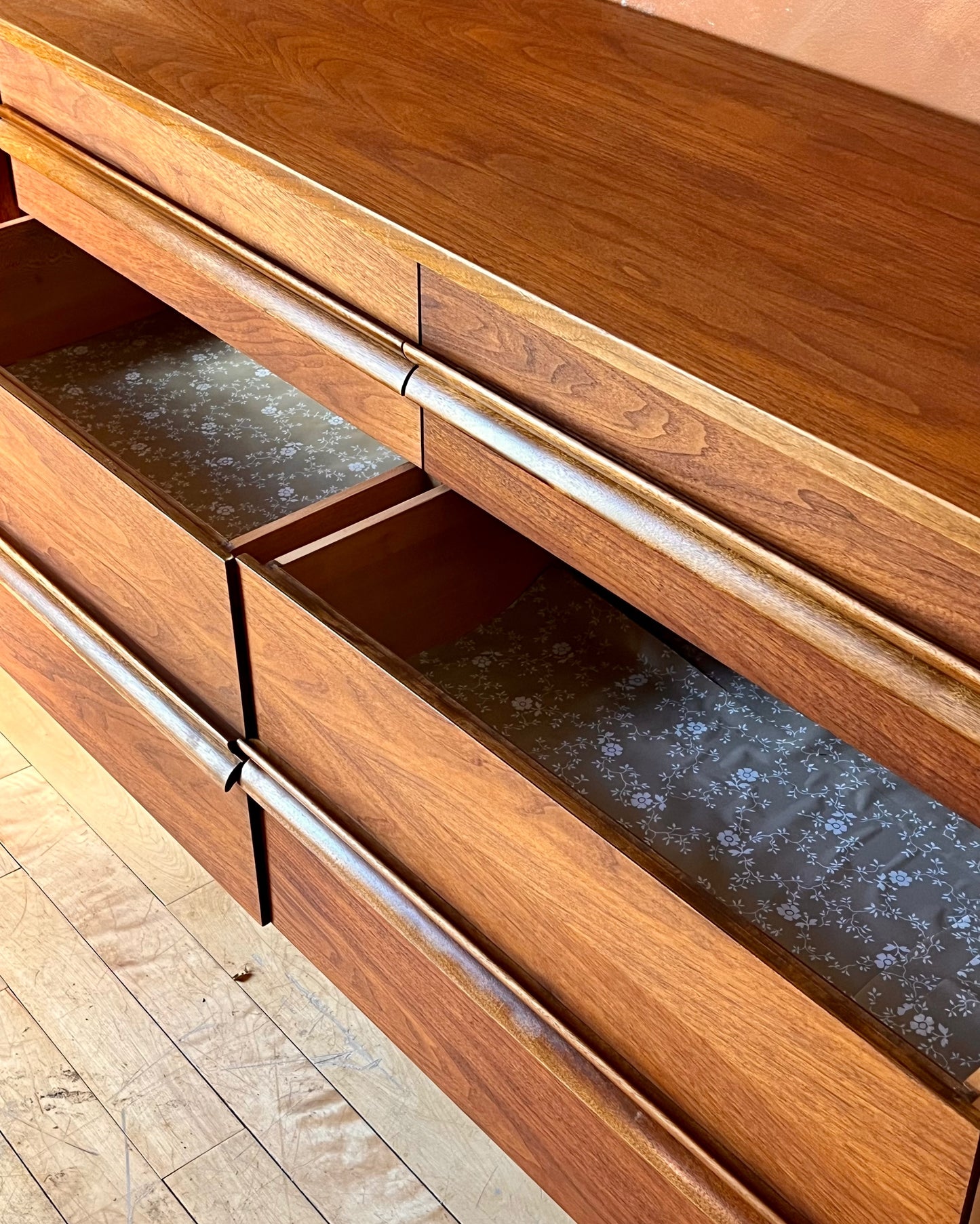 Walnut Six Drawer Dresser